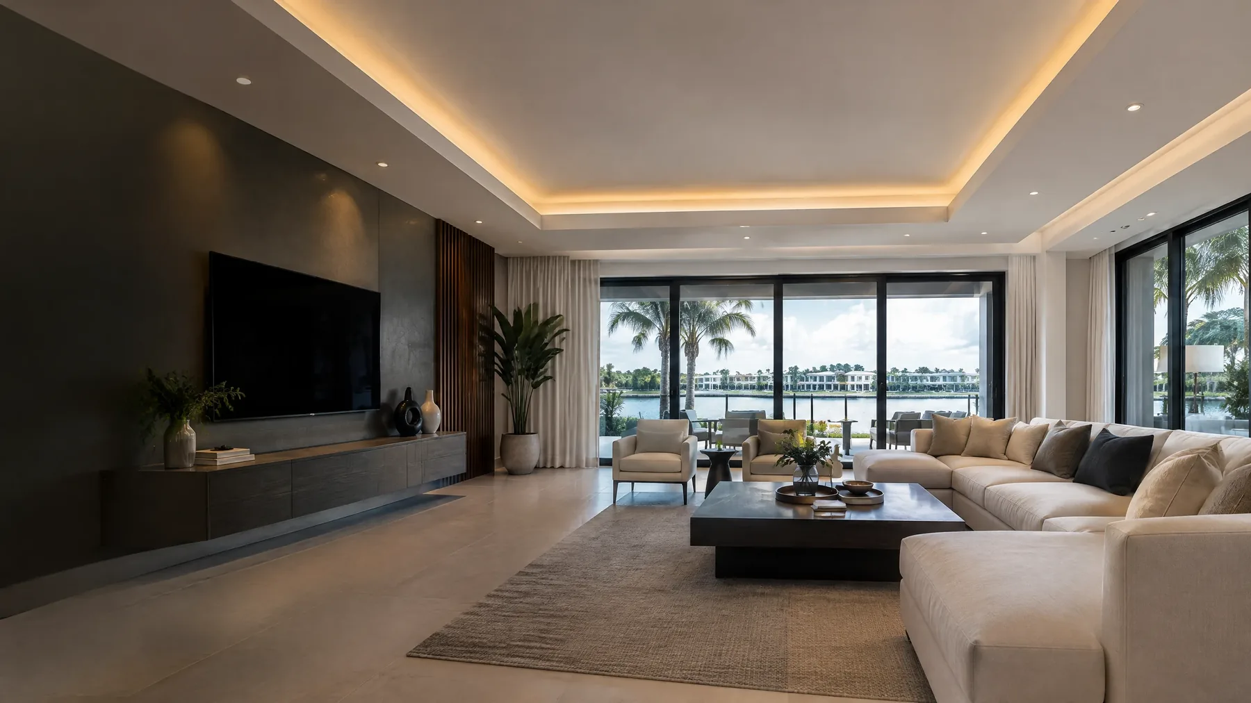 drop ceiling example — tray ceiling with lighting cove