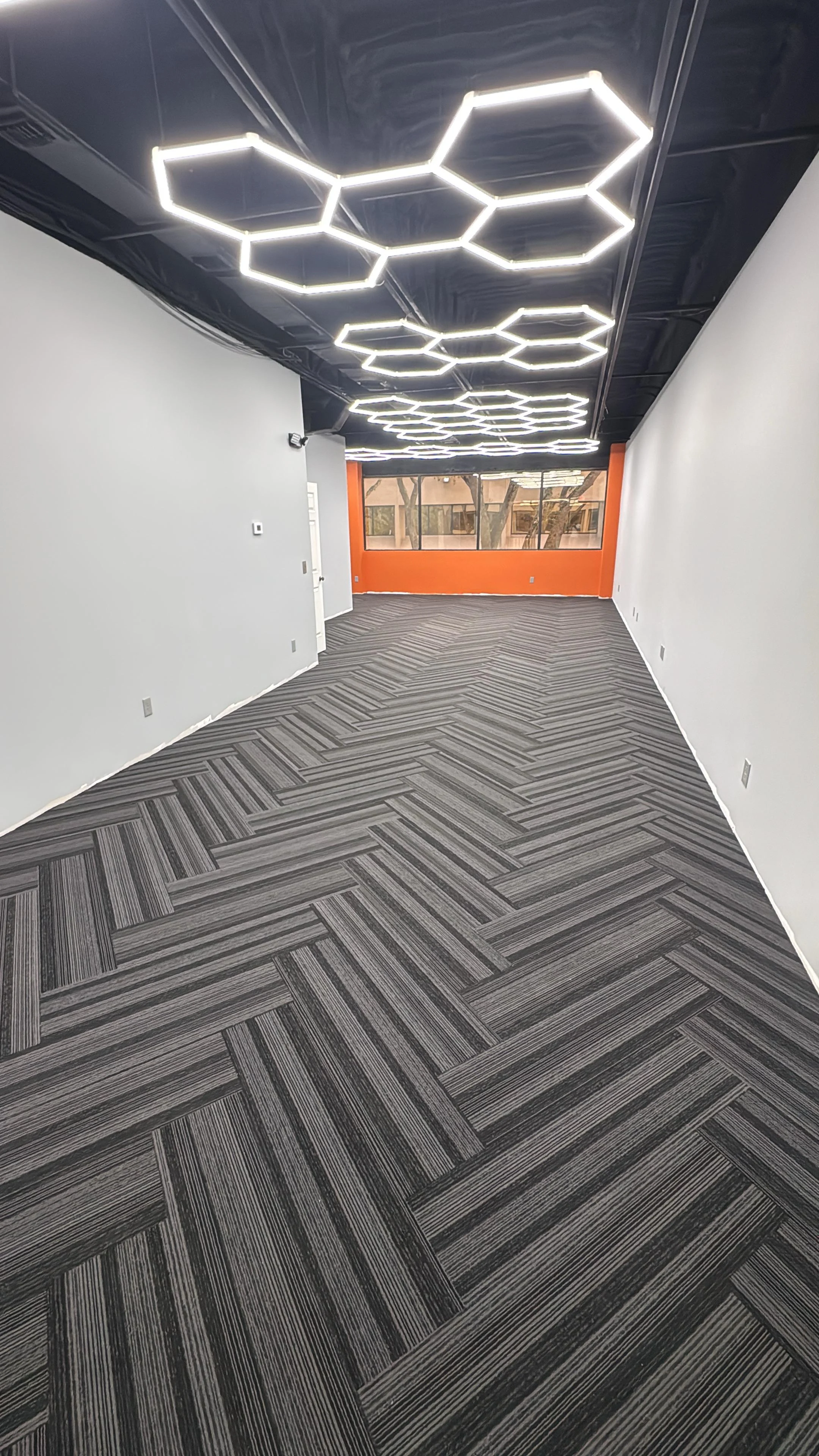 Commercial Drywall, Paint & Herringbone Carpet